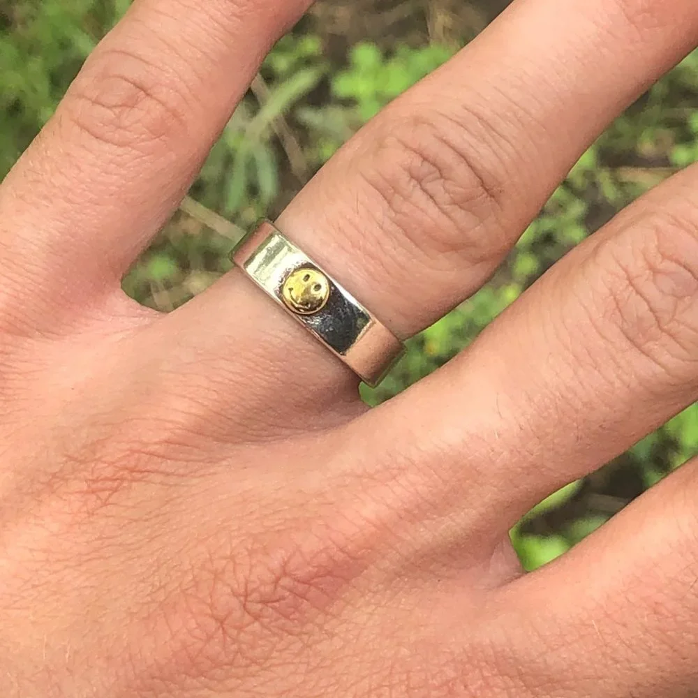 Rings for Men, Statement Rings, Smiley Face Ring, Happy Face Ring, Adjustable Ri